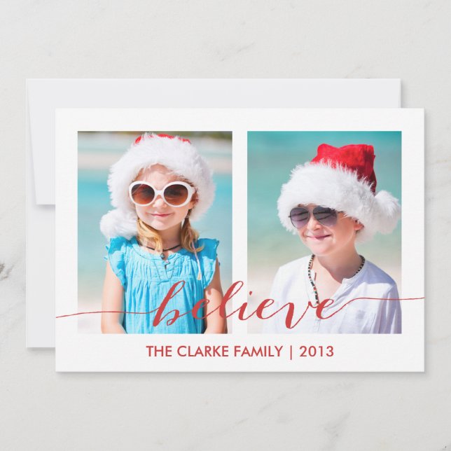 Tro två foto-Helgdag-kort Julkort (Framsida)