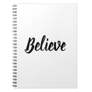 Tro typografi - minimalistisk svart och vit anteckningsbok