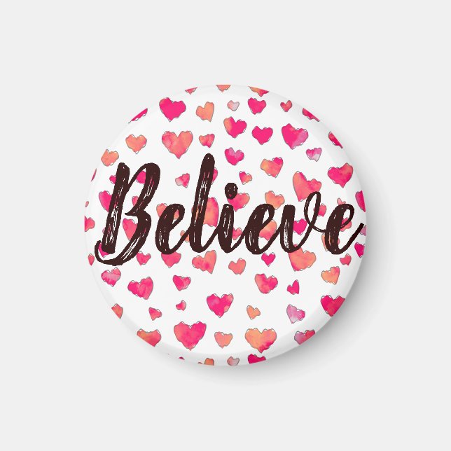 Tro vattenfärgstypografi - Hjärtkonst Magnet (Framsidan)