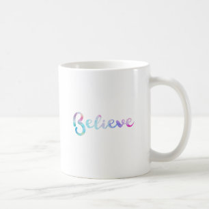 Tro vattenfärgstypografi kaffemugg