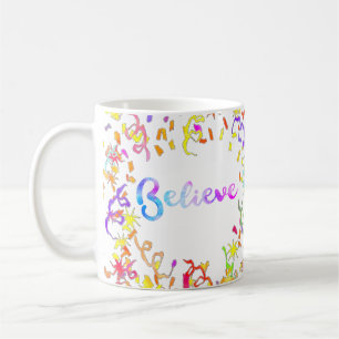 Tro vattenfärgstypografi konfetti Art Kaffemugg