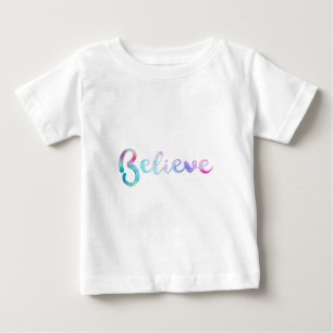Tro vattenfärgstypografi t-shirt
