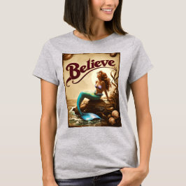 Tro Vintage för Motiv Sjöjungfru Retro Kvinnor T Shirt