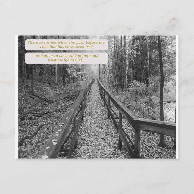 Tro - "Walk in Faith" Vykort (Framsida)