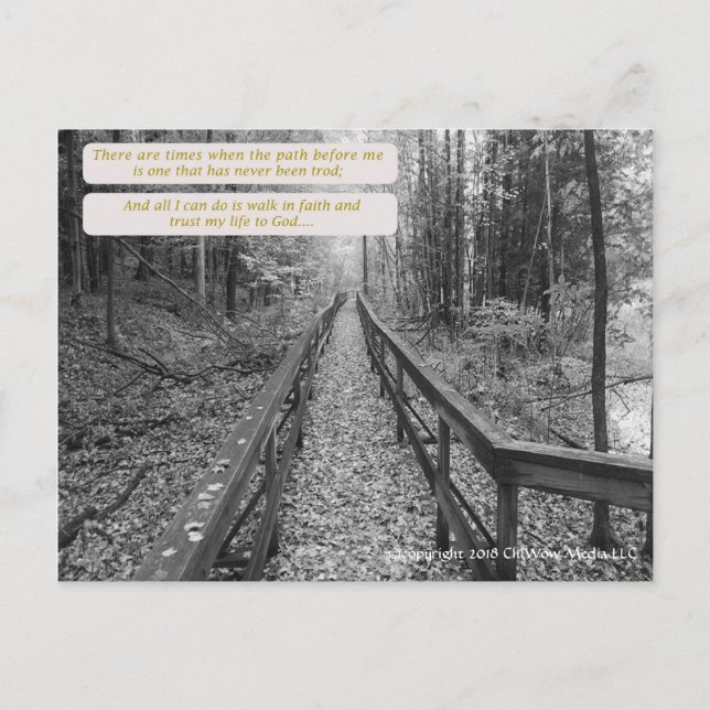 Tro - "Walk in Faith" Vykort (Framsida)