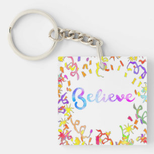 Tro Watercolor Typography Confetti Art Keycha