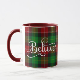 Tro White Script Red Grönt Scottish Tartan Mugg