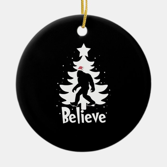 Tro Yeti Bigfoot Sasquatch jultomten Julgransprydnad Keramik (Framsidan)