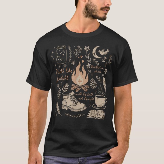 Trobaserad camping religiös kristen camping t shirt (Framsida)