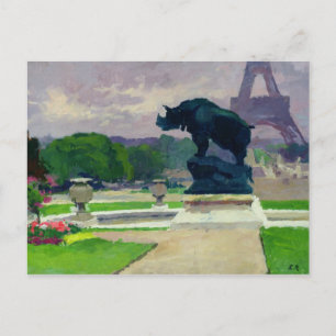 Trocadero Gardens och Rhinoceros av Jacquemart Vykort