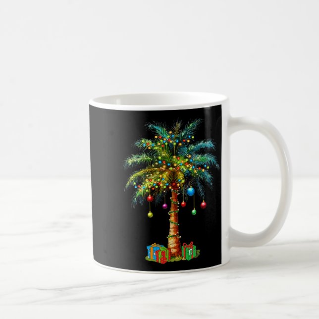 Trocal Christmas Hawaiian Santa Xmas Lights Palm T Kaffemugg (Höger)