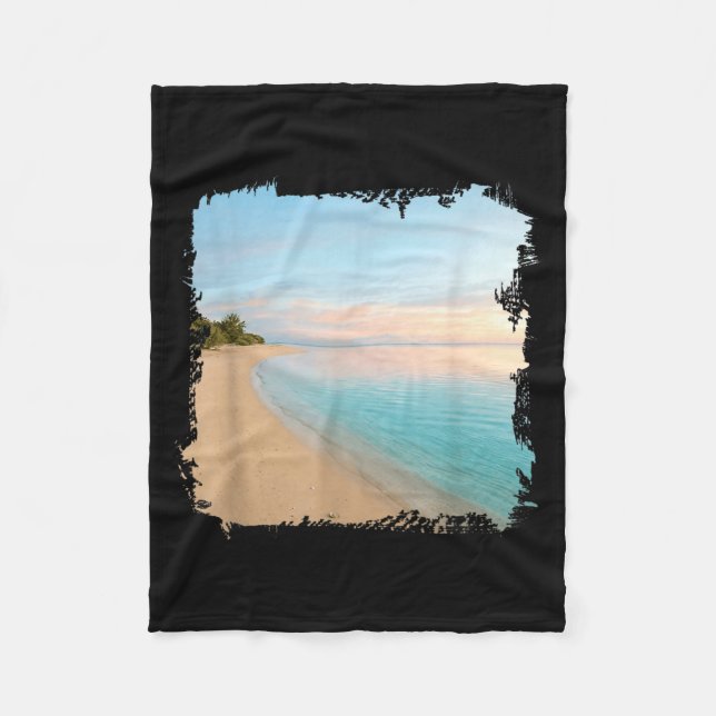 Trocal Sands Beach Ocean Shoreline Scenic Design Fleecefilt (Framsidan)