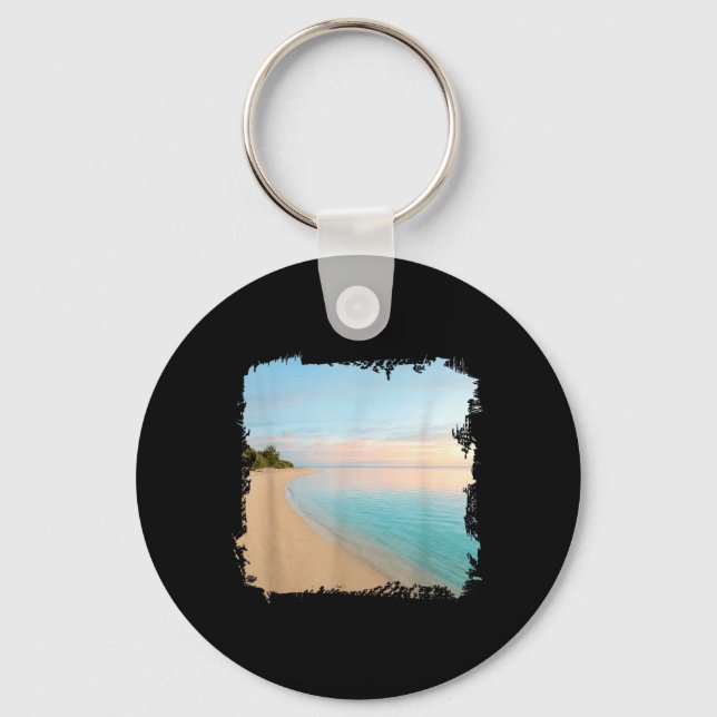 Trocal Sands Beach Ocean Shoreline Scenic Design Nyckelring (Framsida)