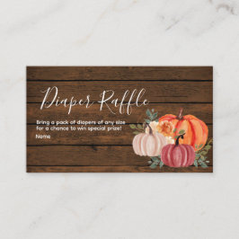 Trod Rustic Pumpkin - Diaper Raffle-hölje Tilläggskort
