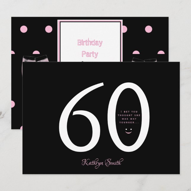 Trodde hon var Younger Sixtieth Birthday Inbjudningar (Fram/baksida)