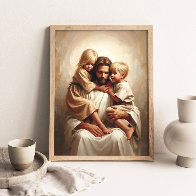 Troendes barn, kristen väggkonst, Jesus med Poster (Skapare uppladdad)