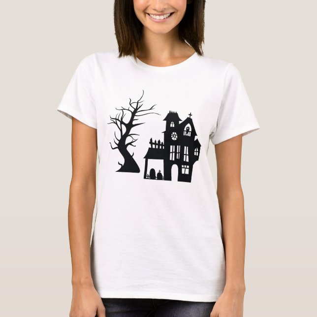Troepy Haunted House Shirt - Gothic Halloween Tee! T Shirt (Framsida)