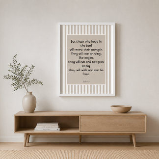 Trofast Skrift Styrka Jesaja 40:31 Bibel Poster