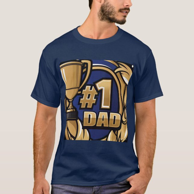 Trofédesign nummer ett Pappa T Shirt (Framsida)