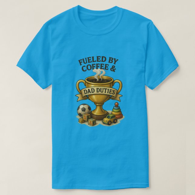 Troféformad kaffe mugg som ångar med liten unge t shirt (Design framsida)