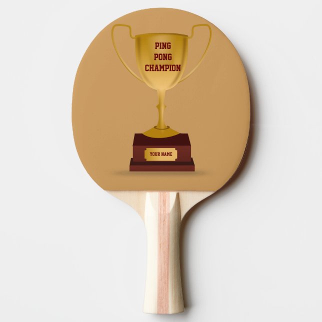 Trofén för den PingPong mästare paddlar Pingisracket (Baksidan)