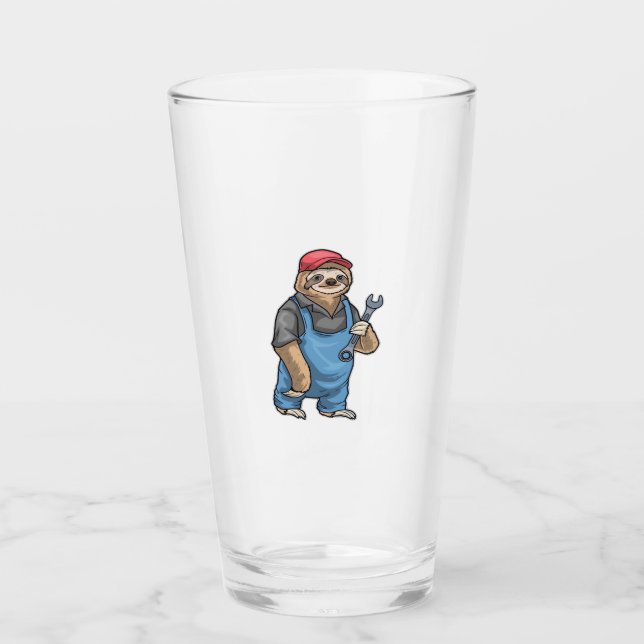 Trög mekaniker skiftnyckel Klassisk t-shirt Glaskopp (Framsida)