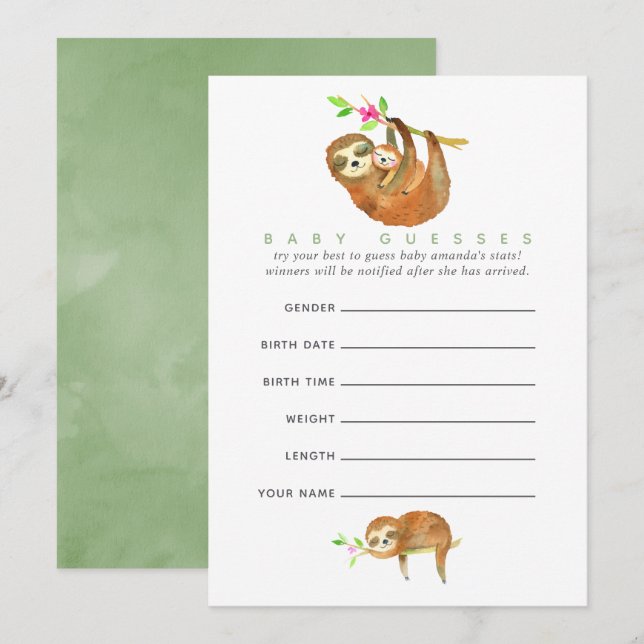 Trög vattenfärgsfack Tema Barnbildsskydd Inbjudningar (Fram/baksida)