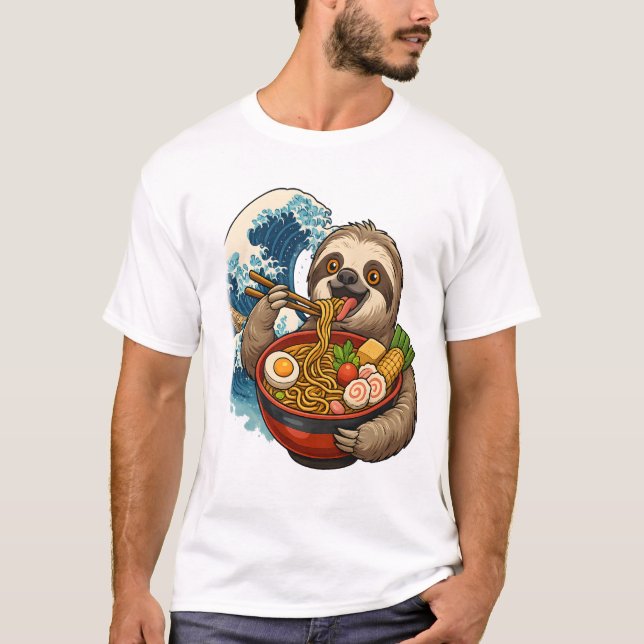 Trögdjur äter japansk Ramen T Shirt (Framsida)
