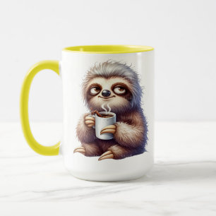 Trögdjur med en kopp kaffe