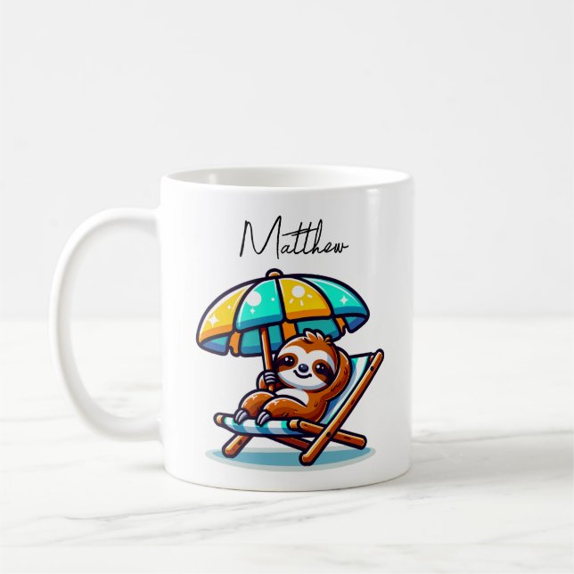 Trögdjur på strandrolig kaffemug kaffemugg (Vänster)