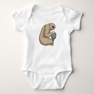 Trögdjur på tennis med tennisracket t shirt