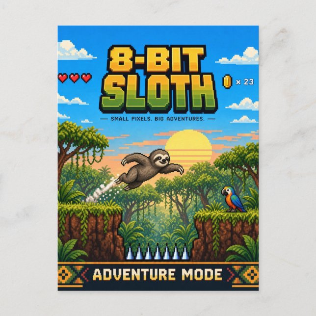 Trögdjur, Retro 8-Bit Pixelkonst Vykort (Framsida)