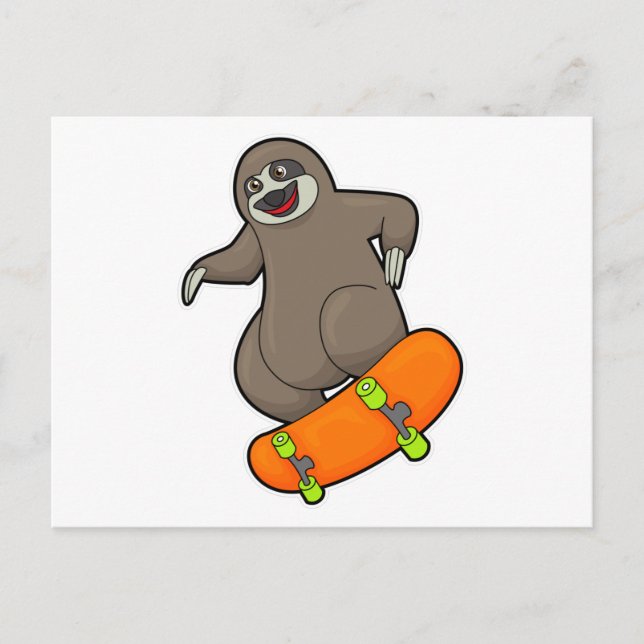 Trögdjur som Skridskoåkare med Skateboard Vykort (Framsida)