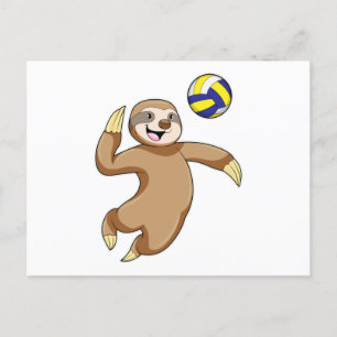Trögdjur som volleybollspelare med volleyboll vykort