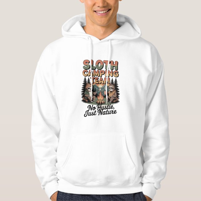 trögdjurs campinglag med naturen hoodie (Framsida)