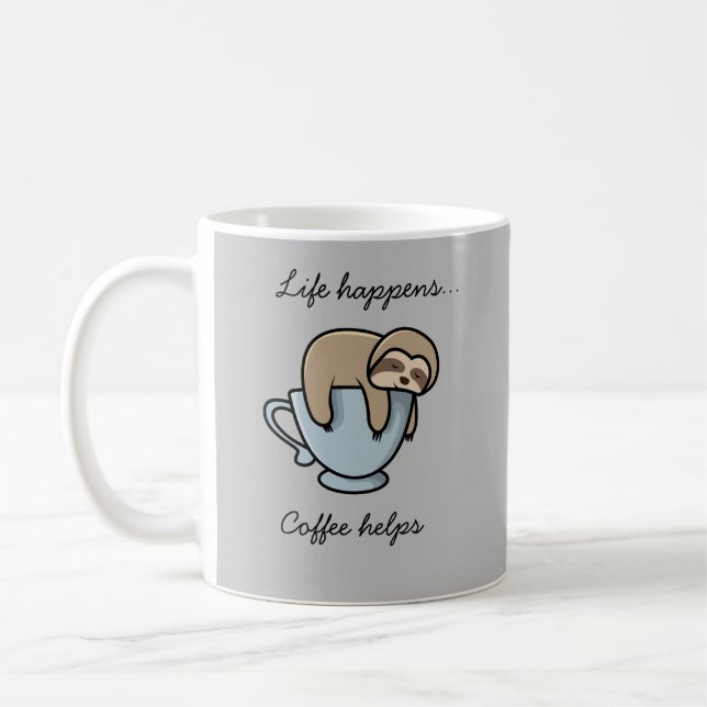 Trögdjursliv Händer Kaffe Hjälper Rolig Mugg (Vänster)