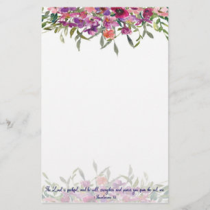 Trogen akvarellblomma brevpapper