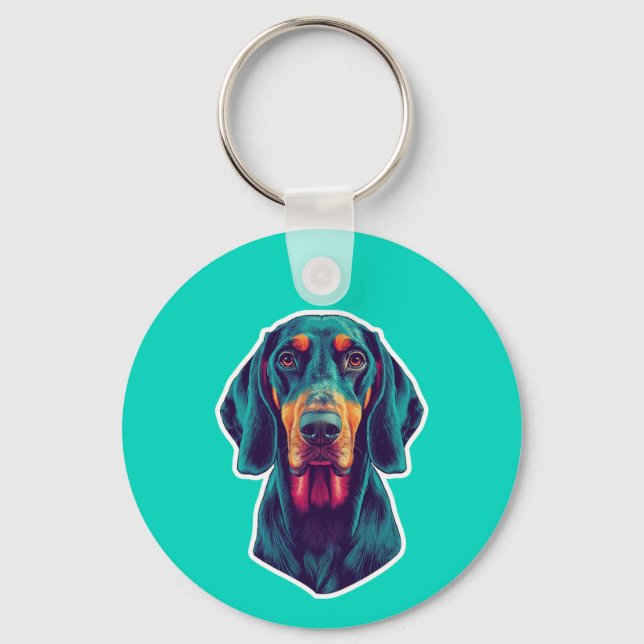 Trogen Glöd – Vibrerande Bluetick Coonhound Pop Ar Nyckelring (Framsida)