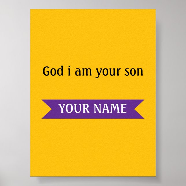 Trogen Son – Anpassningsbart Namn Inspirerande Des Poster (Framsidan)