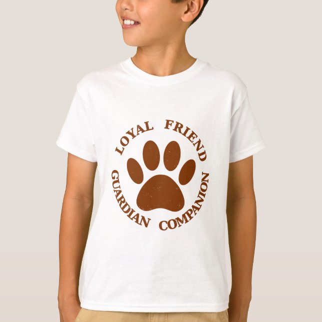 Trogen vän med hundpaw tee shirt (Framsida)