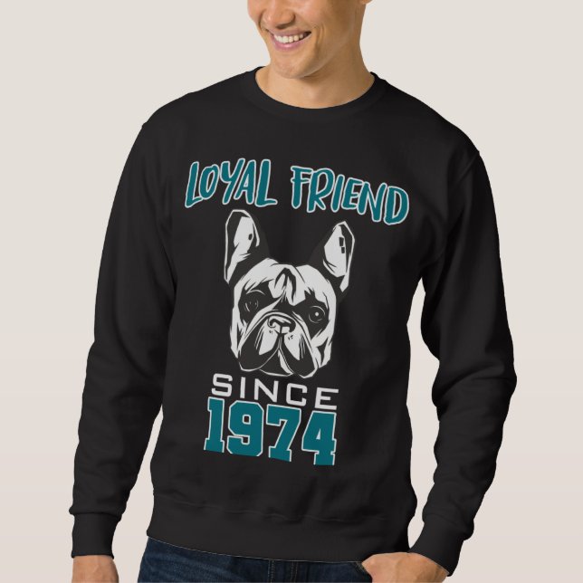 Trogen vän sedan 1974 lång ärmad tröja (Framsida)
