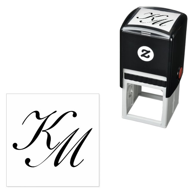 Troghet kort Verksamhet Initial Monogram Skrift Lo Självfärgande Stämpel (In Situ)