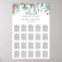 Tröghetsdiagram för blå blommor, vattenfärg, bröll