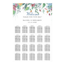 Tröghetsdiagram för blå blommor, vattenfärg, bröll