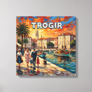 Trogir Strandpromenad Solnedgång Canvas