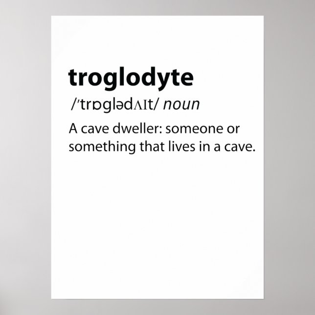 Troglodyte - Funny Cave Dweller Caver Speleology Poster (Framsidan)