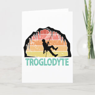 Troglodyte - Funny Cave Spelunking Speleology Helgkort
