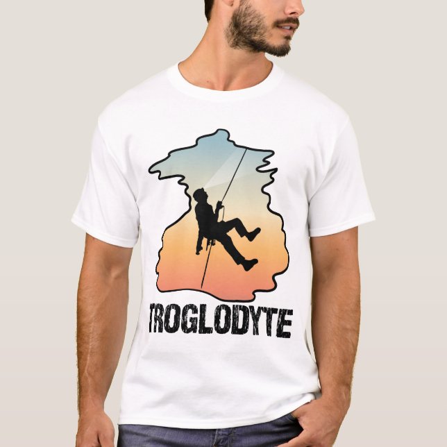 Troglodyte - Funny Cave Spelunking Speleology T Shirt (Framsida)