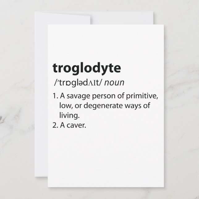 Troglodyte - Lustigt definitionstecken Speleologi (Framsida)