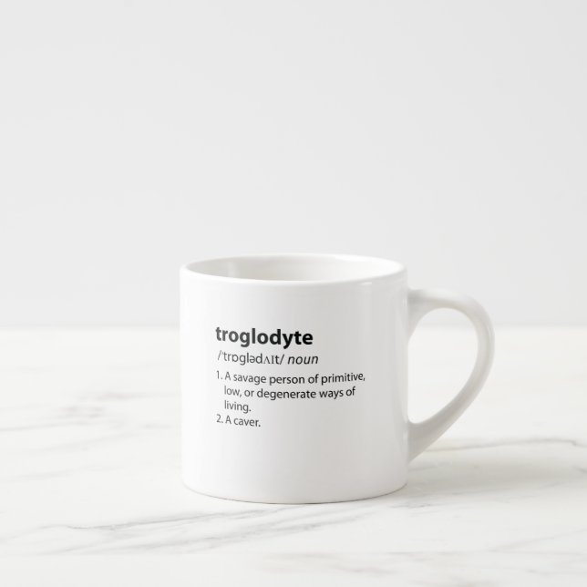 Troglodyte - Lustigt definitionstecken Speleologi Espressomugg (Höger)